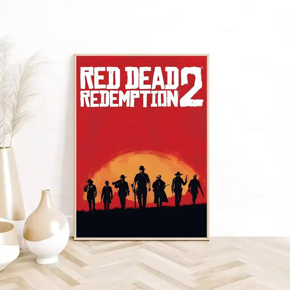 ملصق Red Dead Redemption 2 عالي الدقة جدار لاصق مقاوم للماء لغرفة المعيشة المنزلية وغرفة النوم والديكور الجمالي