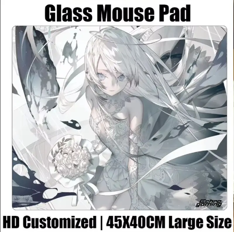 Butterfly Micro Glass Mouse Pad Japan Anime Etched Office Desktop Mat E-sports Game FPS Specific Glass Mousepad Game Accessories