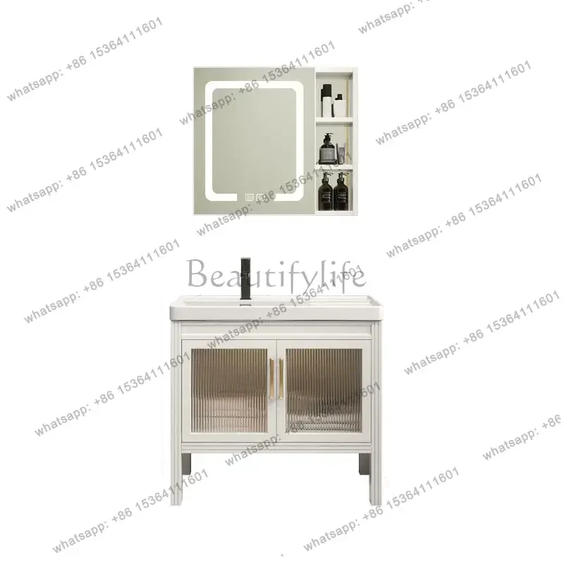 

Space aluminum floor-to-ceiling bathroom cabinet, toilet extremely narrow wash basin, balcony bathroom cabinet