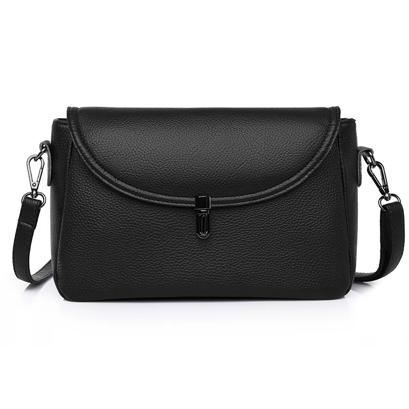 Bolso cruzado de piel auténtica para mujer, bandolera pequeña de piel de vaca auténtica, informal, a la moda