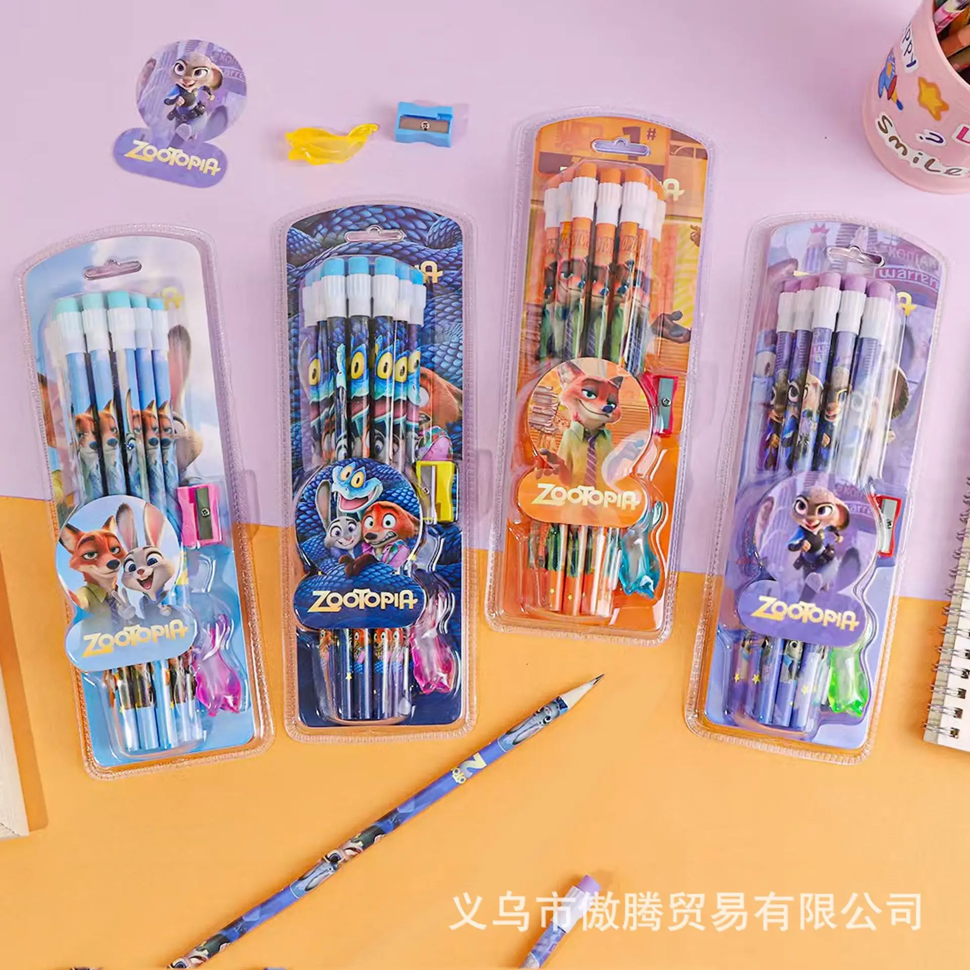 

New For Zootopia2 12pc HB Pencil Set with Sharpener Eraser School Stationery for Writing Drawing Kawaii Anime Stud Christmas Gif