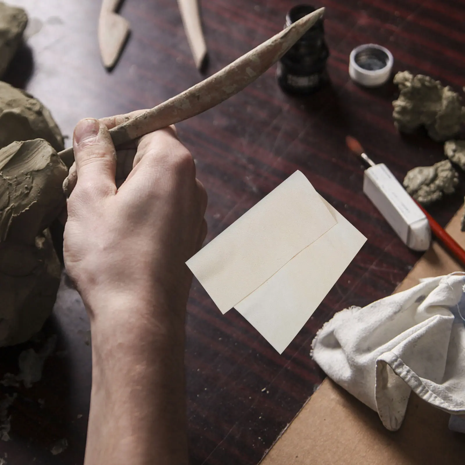 

12PCS Pottery Suede Smoothing Cloth Clay Modeling Ceramic Trimming Chamois Tool Absorbent Durable Practical Easy to Use