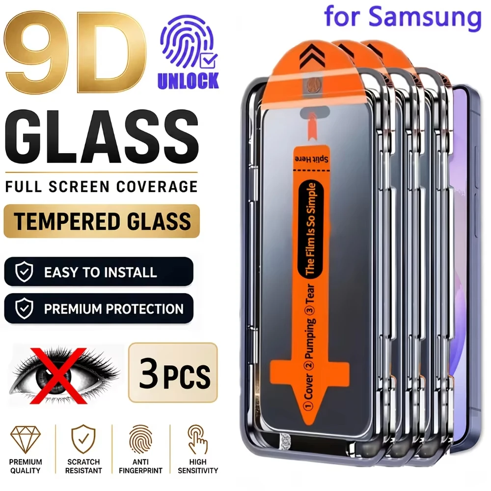 1-3PCS Full Coverage Privacy Screen Protector For Samsung S26 S25 S24 Ultra S23 S22 S21 Plus Unlock Film One-Click Automatic Kit