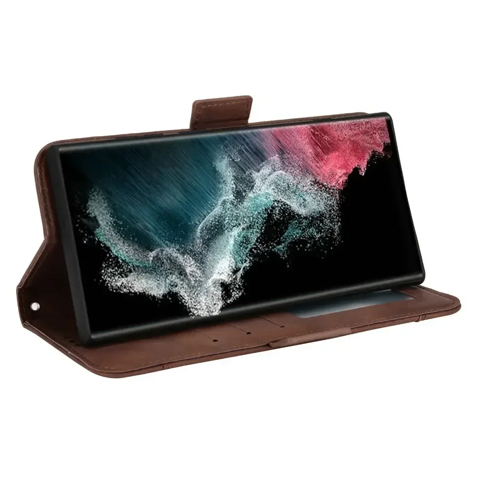Luxury Case for Samsung Galaxy S26 Ultra S25 Edge S24 FE 5G Flip Cover Leather Card Wallet Etui Samsung S 26 25 Plus Book Funda