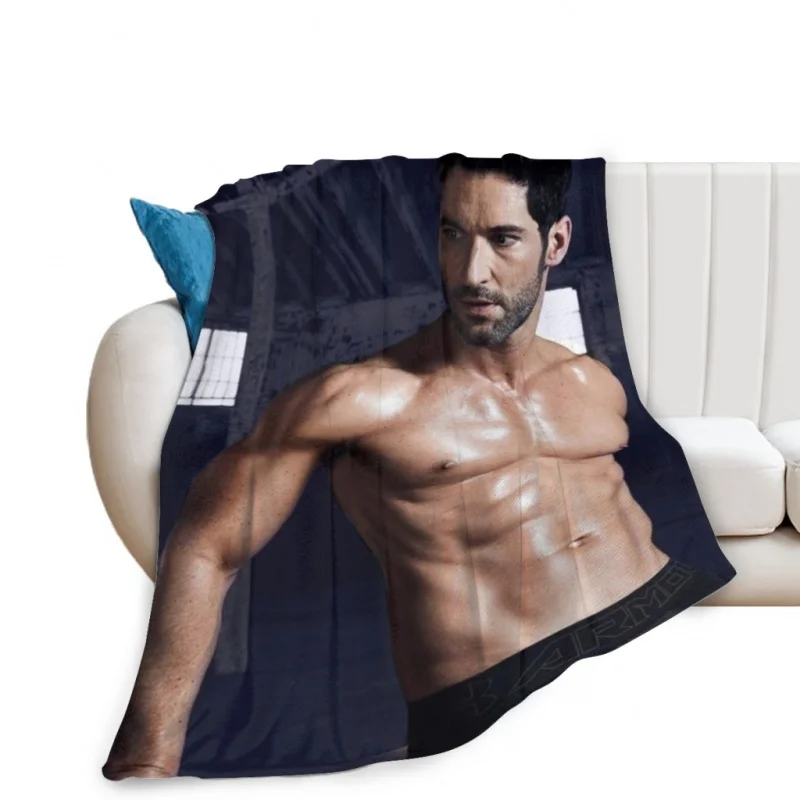 Tom Ellis Throw Blanket Soft Velvet Blanket Travel Bedding Fleece Blanket