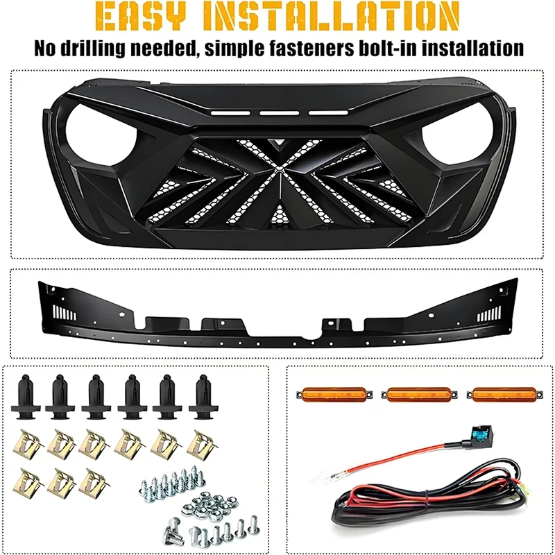 18-23 Thunder Men Face Screen JL Exterior Accessory Front Grille