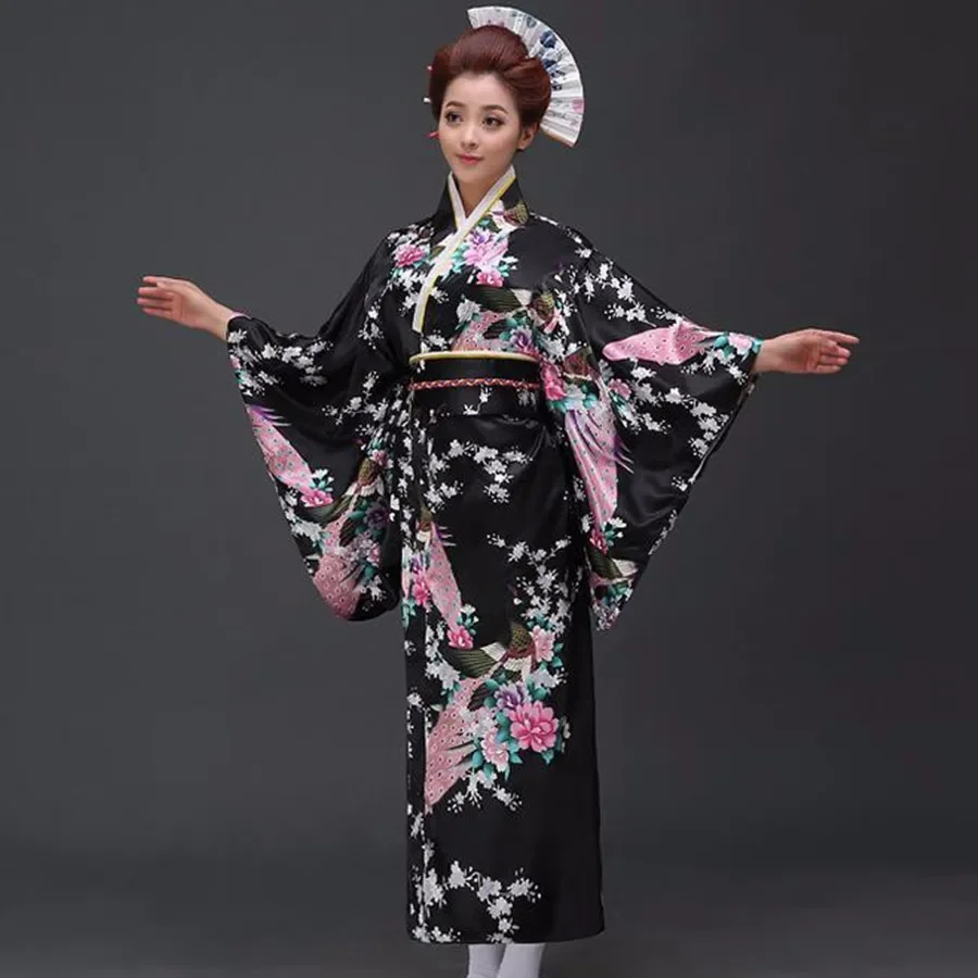 Kimonos For Women Japanese Traditional Kimono Cosplay Dress Geisha Yukata Summer Long Robe Femme Photography Clothes One Size