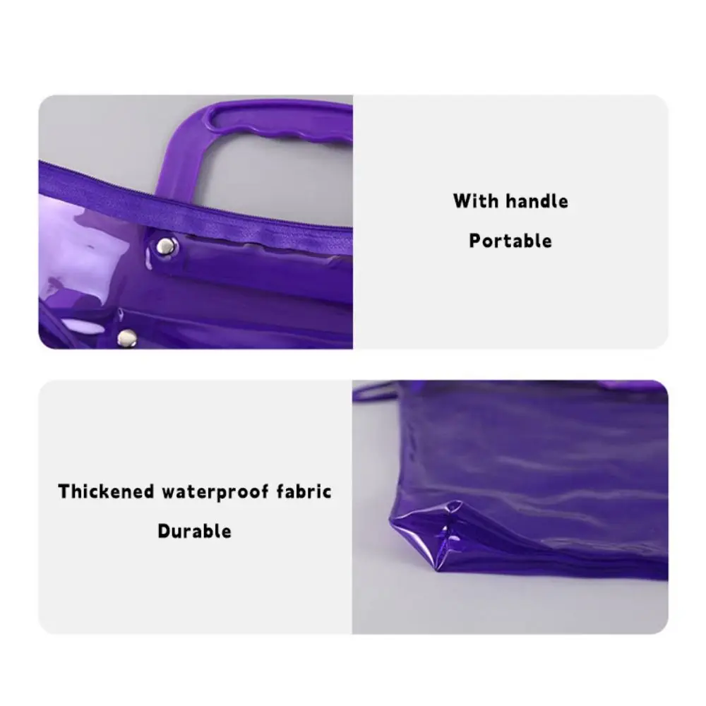 Borsa portaoggetti in PVC addensato Borsa portadocumenti portatile impermeabile Cartella busta portatile di grande capacità Ufficio scolastico