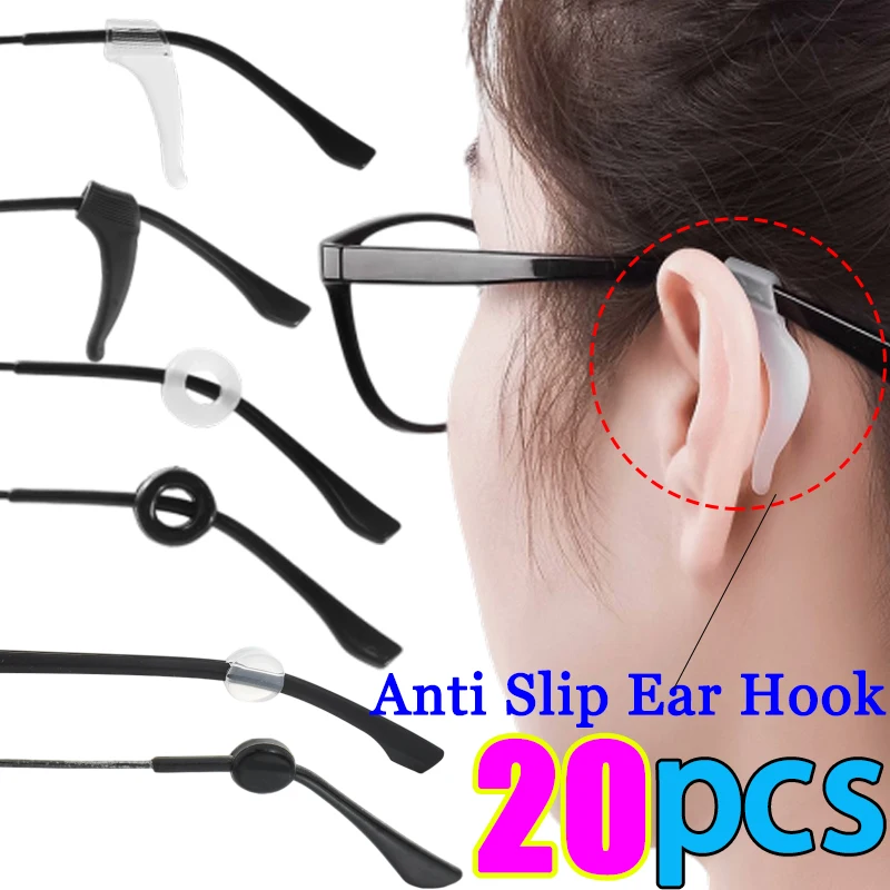 

4-20pcs Anti-slip Silicone Ear Grip Glasses Eyeglasses Leg Ear Hook Stopper Bracket Fastener Accessories Glasses Holder