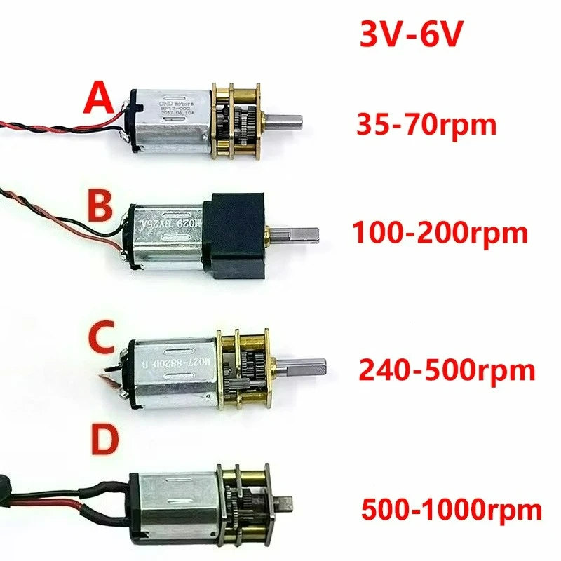Mini N20 silnik z przekładnią DC 3V5V 6V 35/70/100/200/240/500 obr./min niska prędkość wysoki moment obrotowy w całości z metalu skrzynia biegów koło zębate silniki prądu stałego