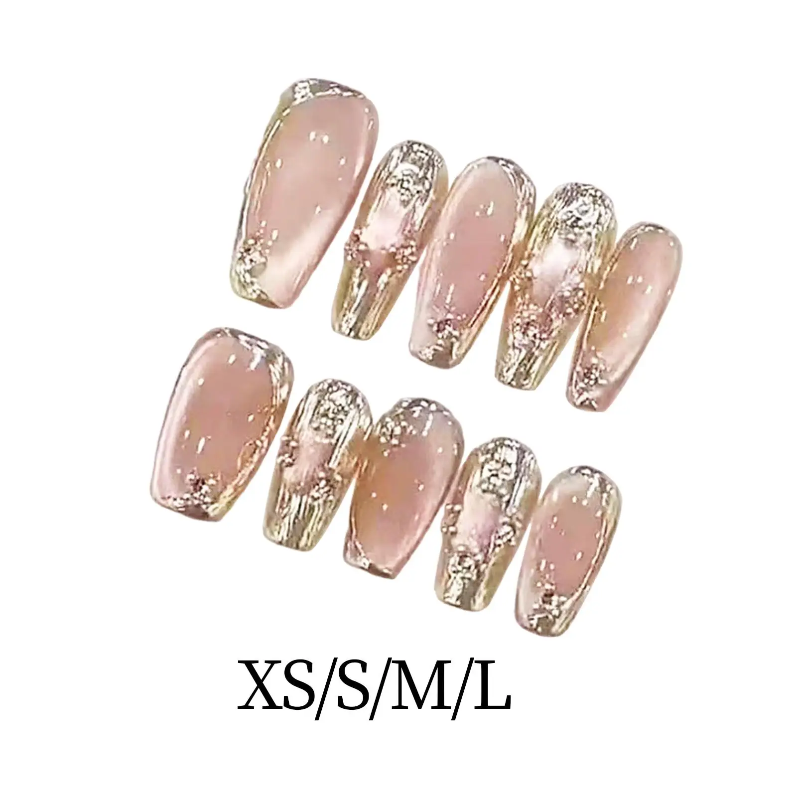 10Pcs Wearable Press on Nails Finger Wear Manicure for Dating New Year Decor