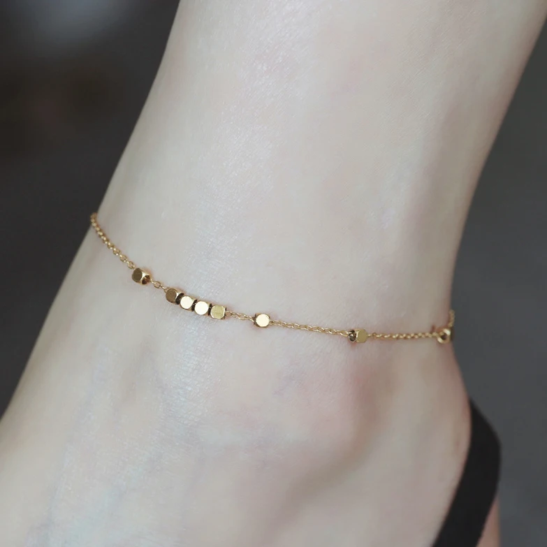 

PONYKISS 925 Sterling Silver 18K Gold Mini Square Chain Anklets for Women Classic Geometric Fine Jewelry Minimalist Accessories