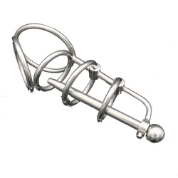 HotX New Stainless Steel Penis Plug BDSM Slave Male Chastity Device with Urethra Catheter Plug Cock Cage Penis Belt Sex Toys