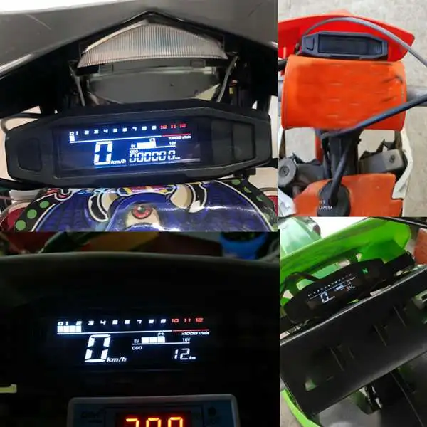 Motorcycle Full LCD Digital Meter RPM Speedometer Odometer Electric Injection and Carburetor Meter for Russian