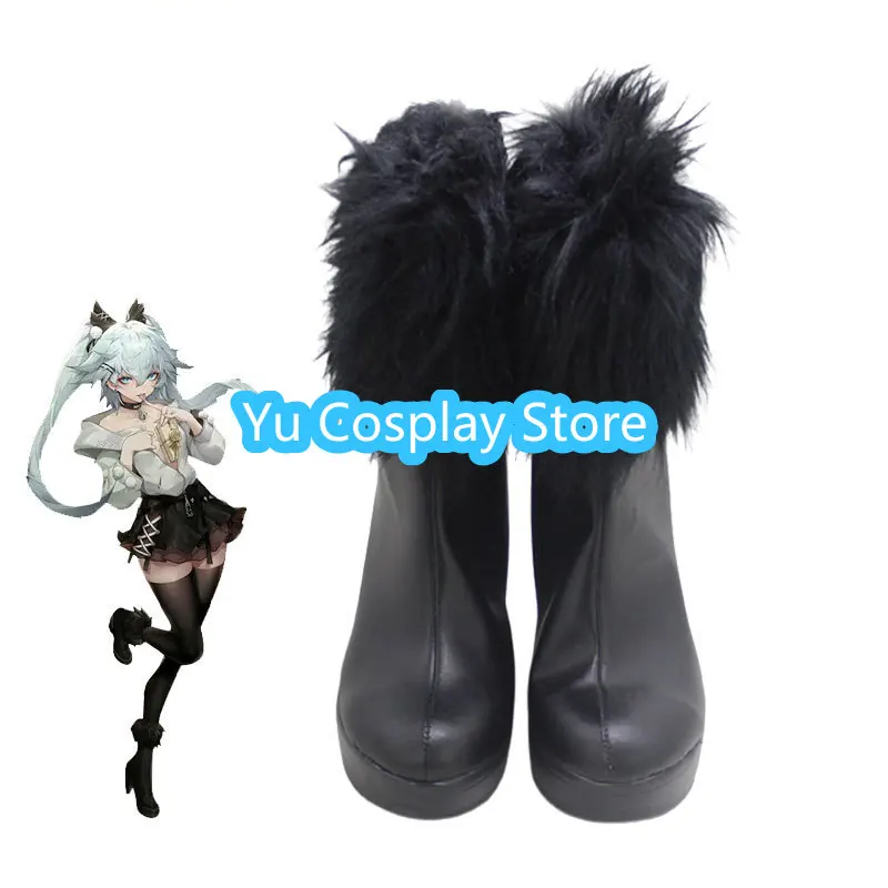 Game Girls Frontline Project Neural Cloud Florence Cosplay Shoes Anime Cosplay Prop PU Leather Shoes Halloween Boots Custom Made