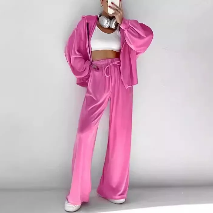 

2025 New Gold Velvet Set \ Fashionable Zipper Long Sleeve Sports Style Hoodie Zipper Clothing Casual Set