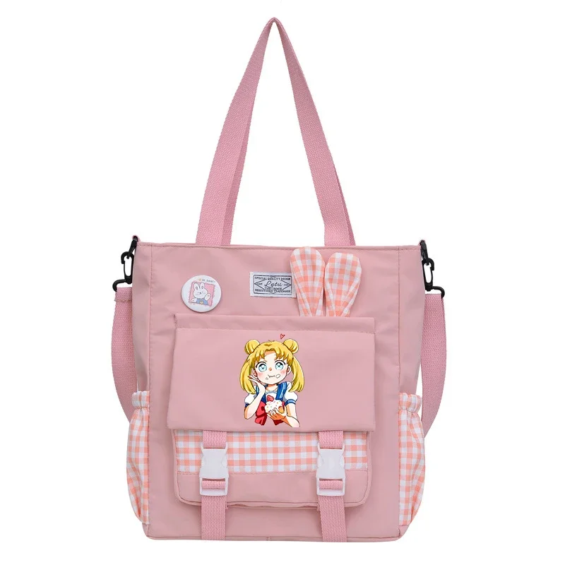 SAILOR MOONS Female Large-capacity Make-up Shoulder Bag Women Fashion Tote Bag Rabbit Ears Solid Color Fresh Girl Crossbody Bag