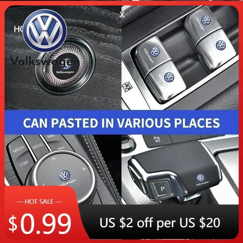 

New Hot 2025 New 2/5/10pcs Car Interior Dekoration Stickers Badges Emblem For Volkswagen VW R-line GTI R Polo Golf Passat Mag