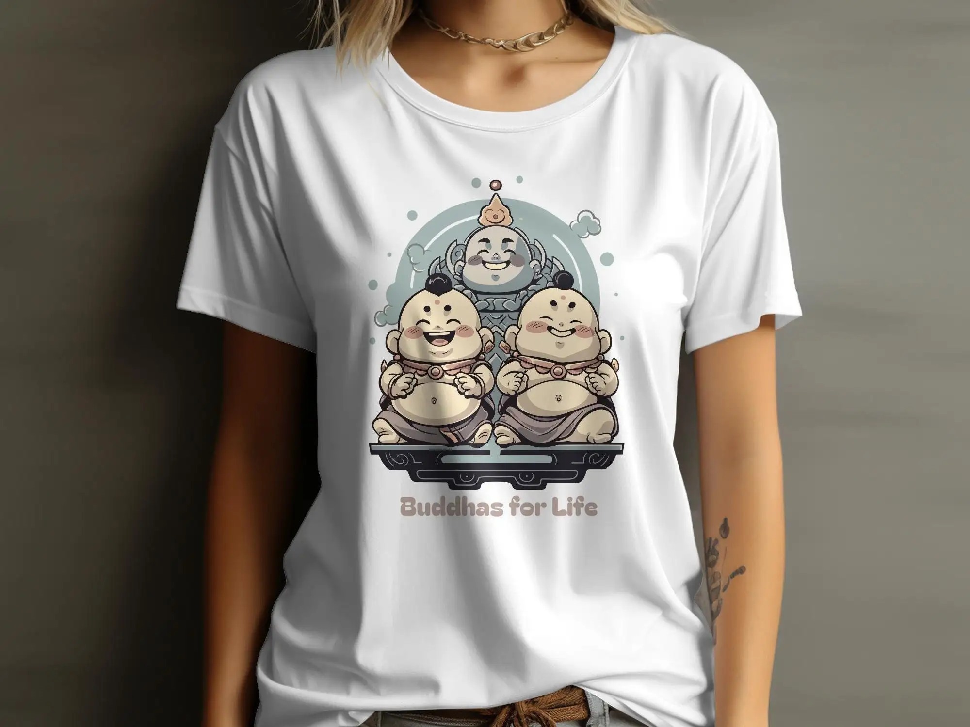 

Футболка Братства Будды на всю жизнь Уникальная духовная одежда Мысленные братья Симпатичный топ Будды