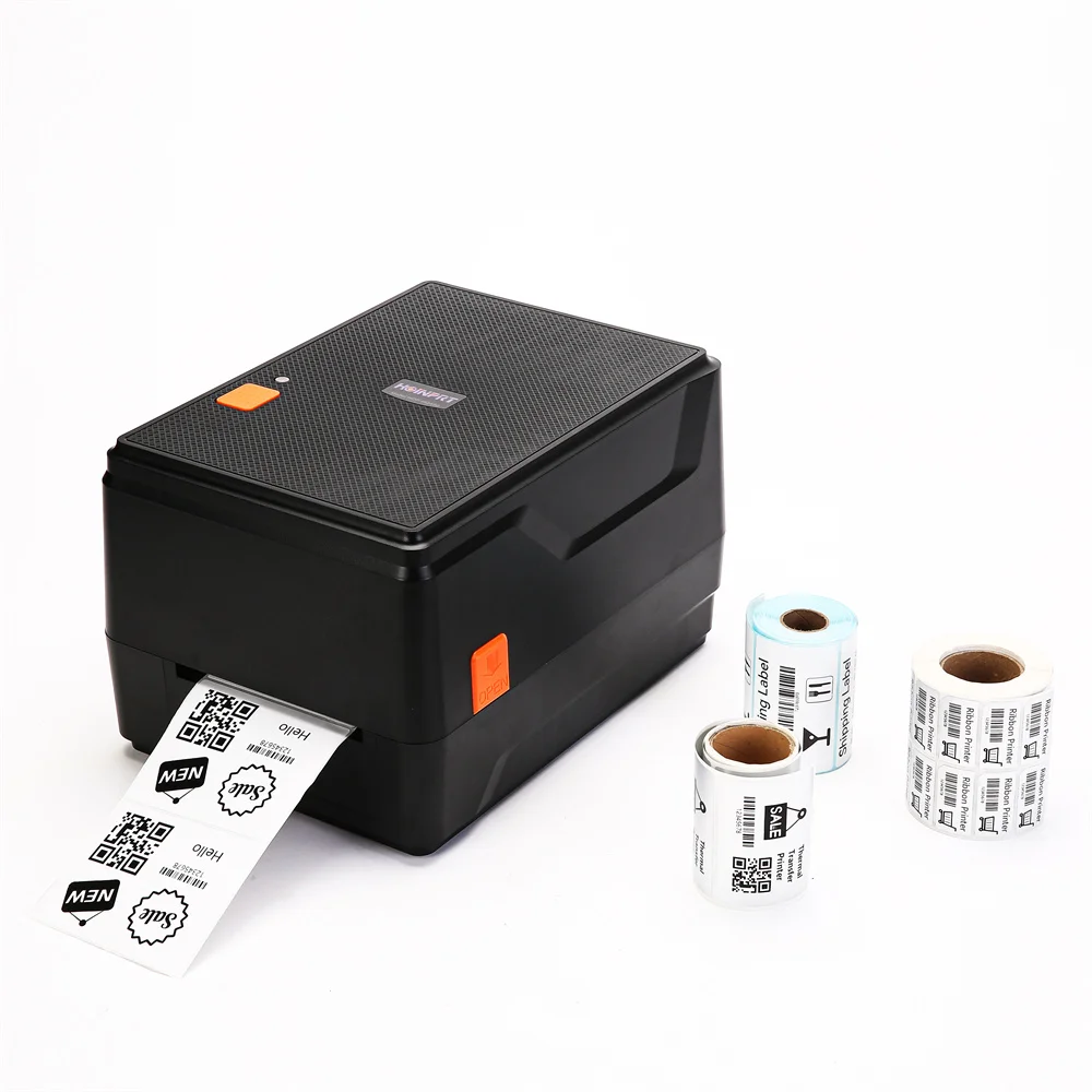 4inch Thermal Transfer Label Printer 300dpi Ribbon Washing Tag Clothing Label Maker for Wash Care Label Provide Software