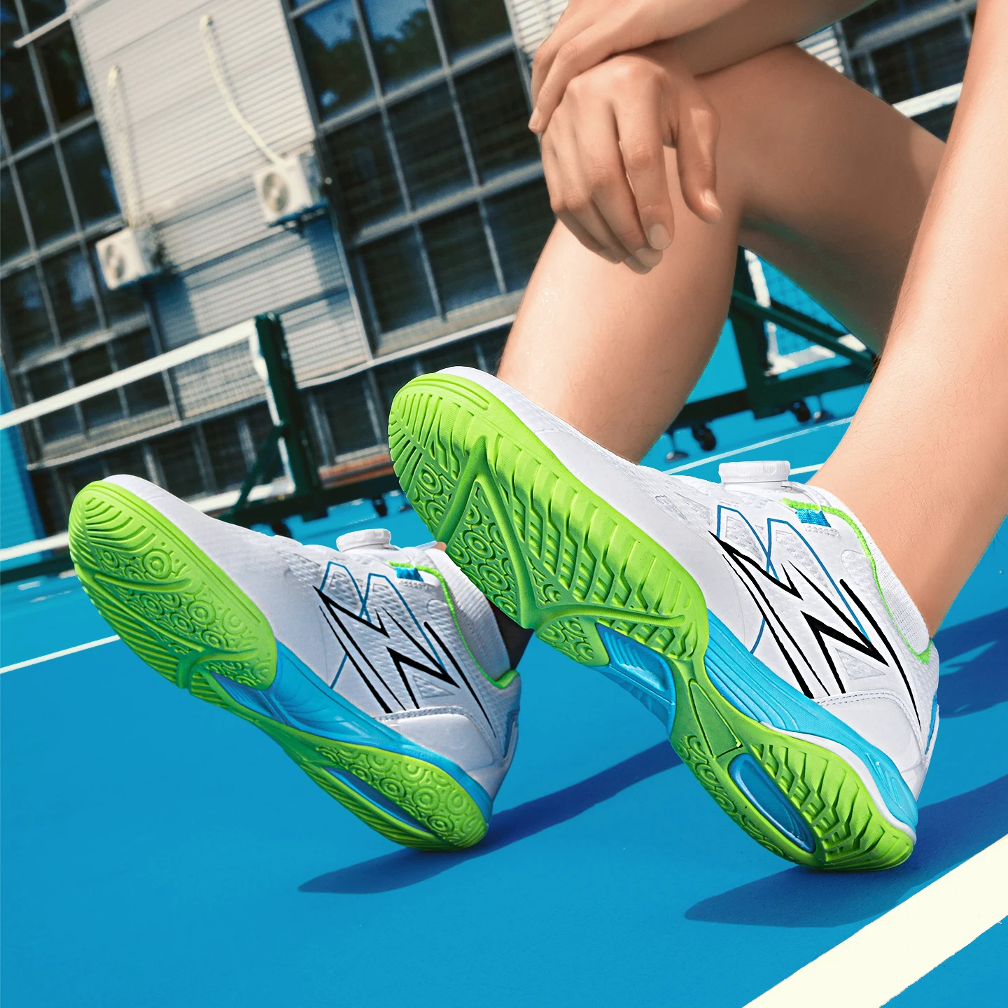 Herren Badmintonschuhe BOA Drehverschluss Atmungsaktives Mesh Rutschfeste Sohle Leicht Indoor Tennis Tischtennis Sportschuhe – Detail 5