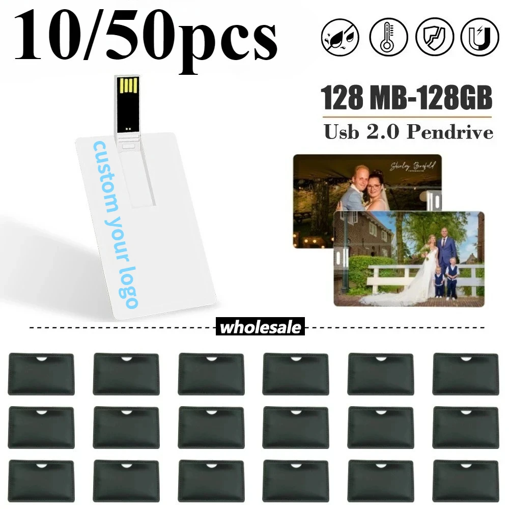 

10/50 шт./лот USB-флеш-накопитель в форме кредитной карты, USB 2.0, 4 ГБ, 8 ГБ, 16 ГБ, 32 ГБ, 64 ГБ, 128 ГБ, с возможностью нанесения логотипа, подарочный U-диск