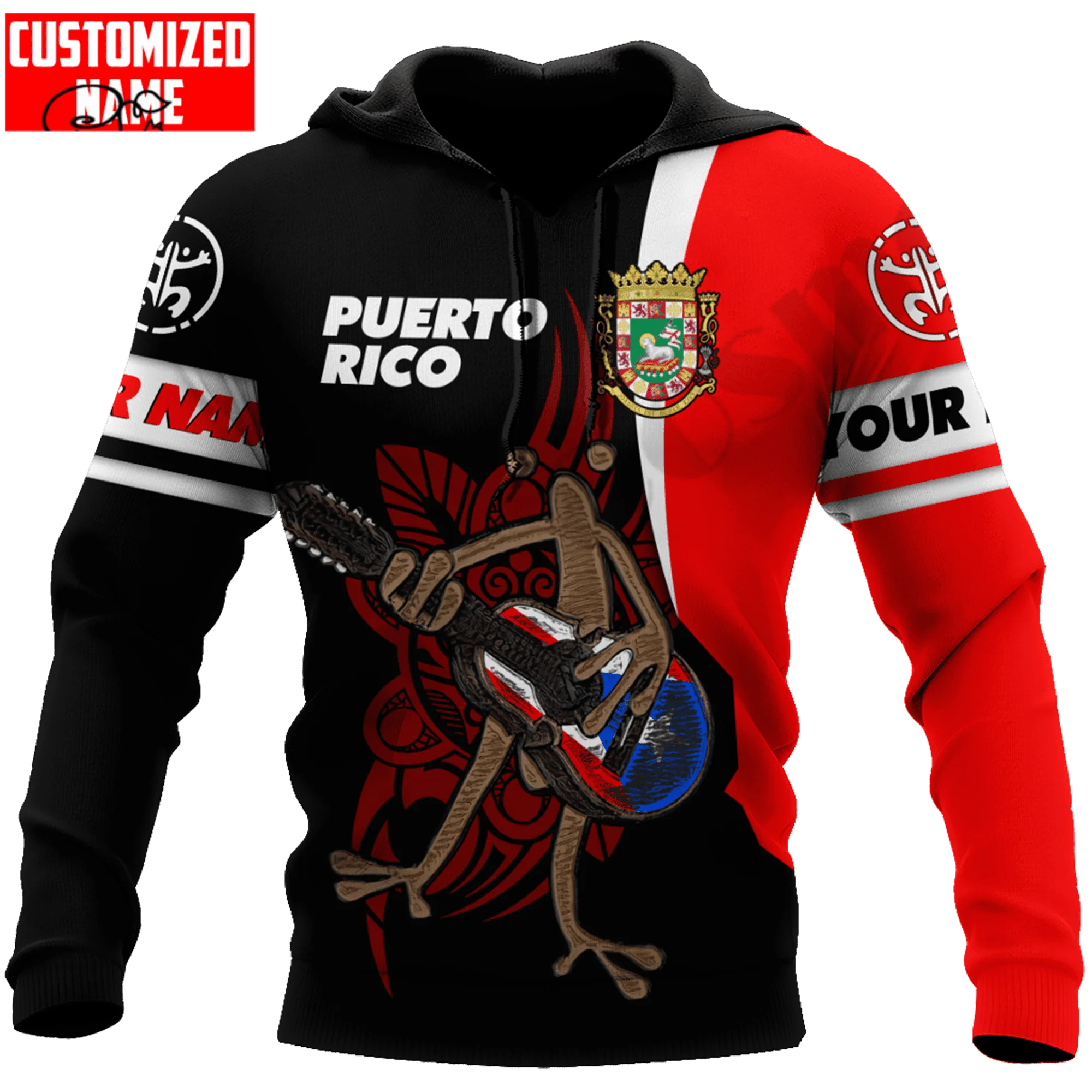 

PLstarCosmos 3Dprint Newest Puerto Rican Taino Custom Name Coqui Frog Harajuku Causal Unique Unisex Hoodies/Sweatshirt/Zip Q-1