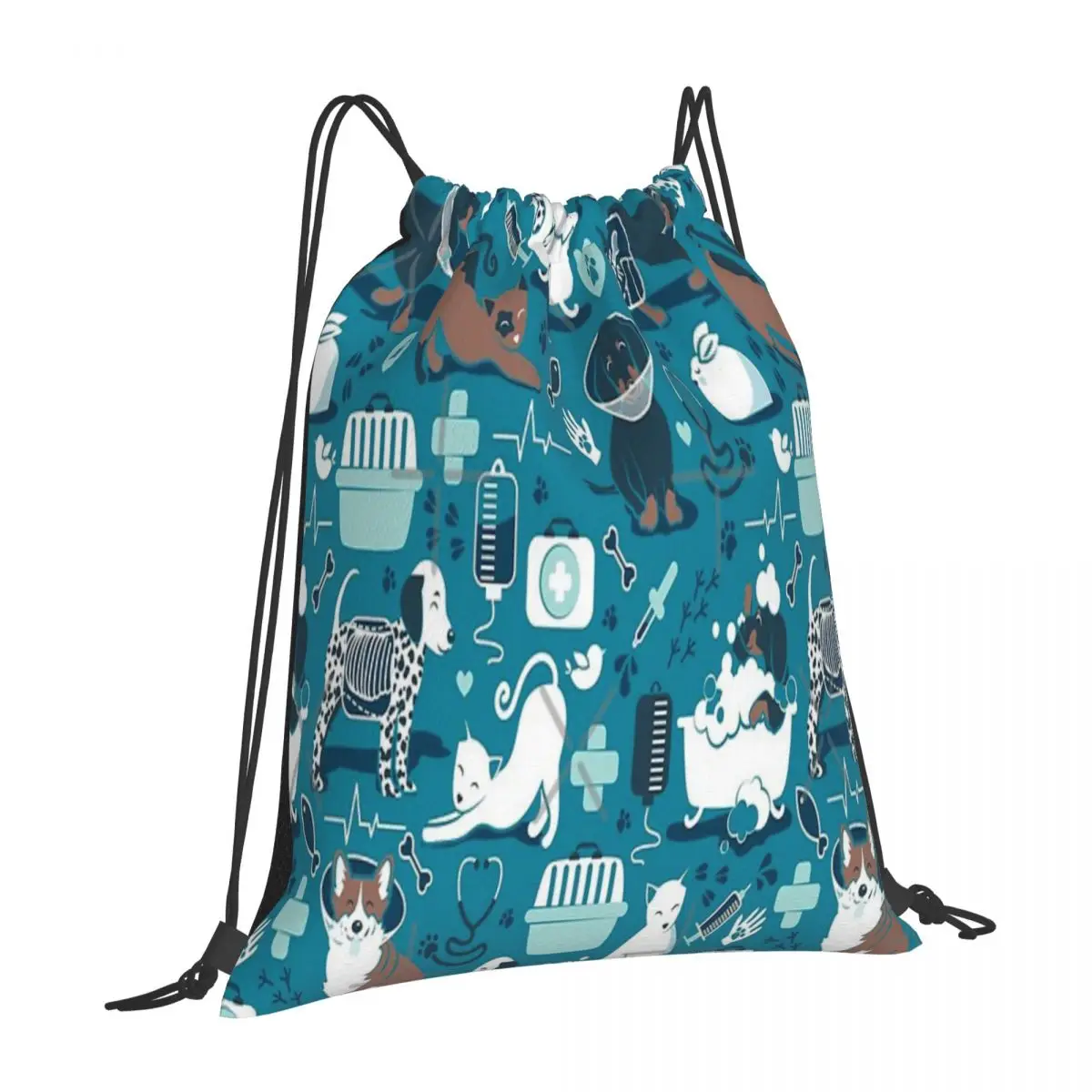 

Veterinarian Happy Healthy Turquoise Drawstring Bag Backpack Travel Cloth Bag Drawstring Bag Kids Drawstring Bag