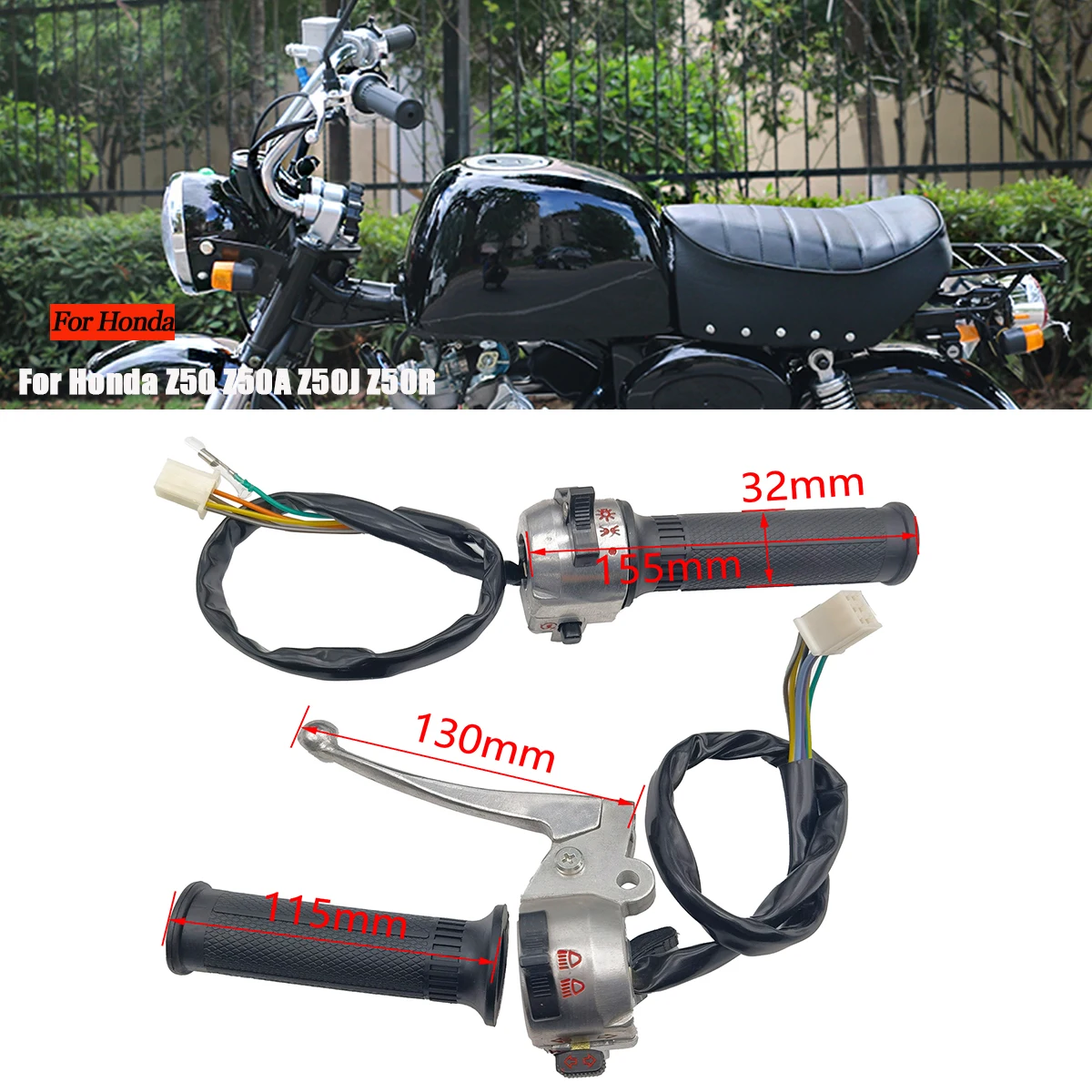 

Motorcycle Left and Right Handlebar Switch and Handle Grip Throttle Swivel For Honda Z50 Z50A Z50J Z50R Mini Trail Monkey Parts