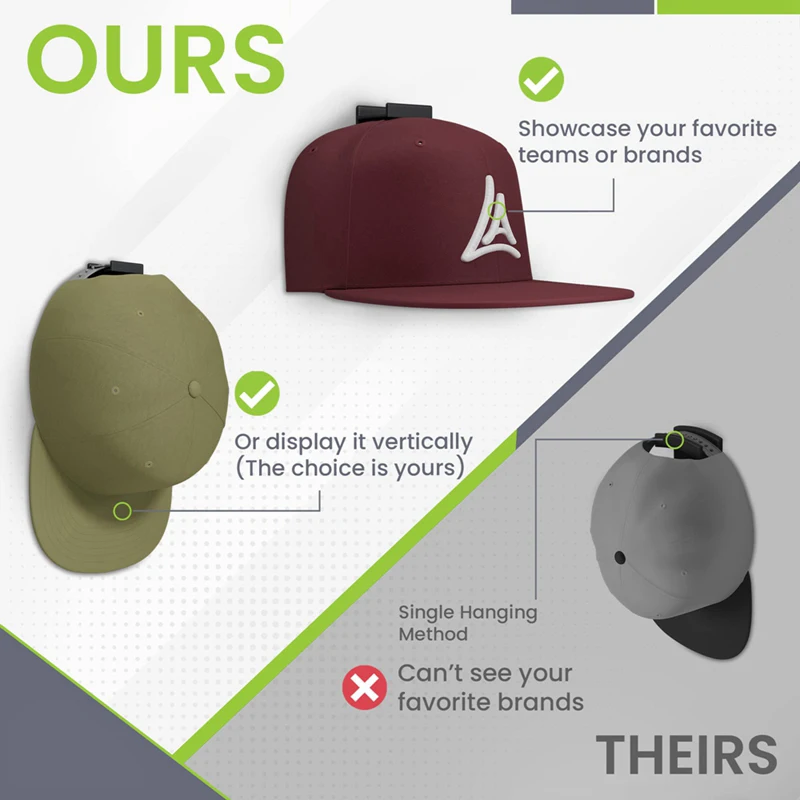 Estante de almacenamiento para gorras de béisbol, perchero colgante moderno para pared y puerta, 5/8 piezas