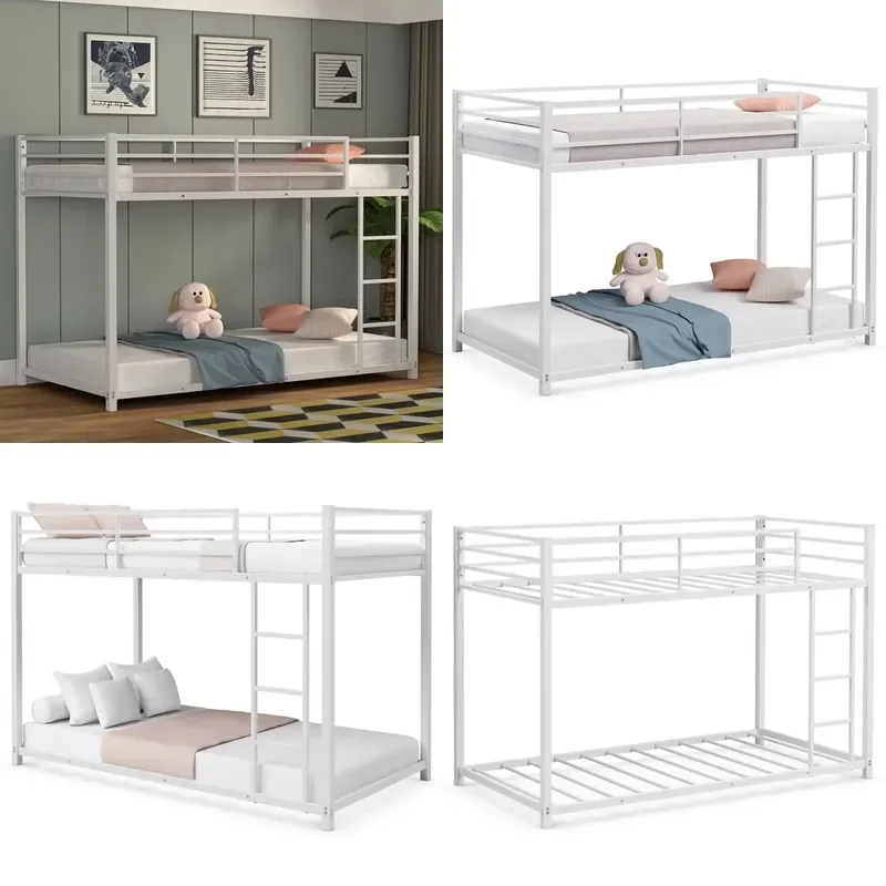 Children Double Deck Twin Over Full Metal Standard Princess School Dormitory Bunk Bed for Kids Bed Frame