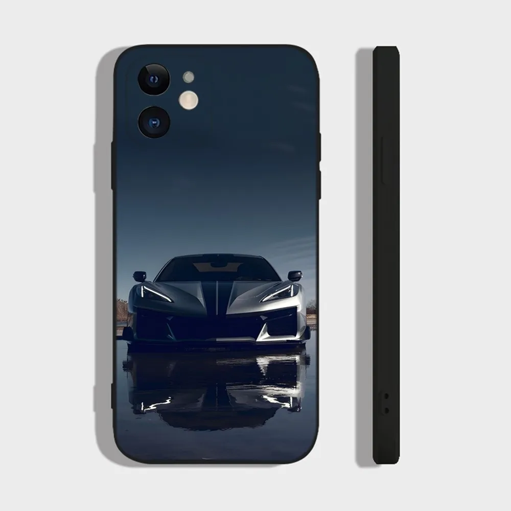 Fashion Cars C-CorvetteS C8 C6 Phone Case For iPhone 16,15,14,13,12,11 Plus,Pro,Max,XR,XS,X,7,8 Plus,SE,Mini Silicone Soft