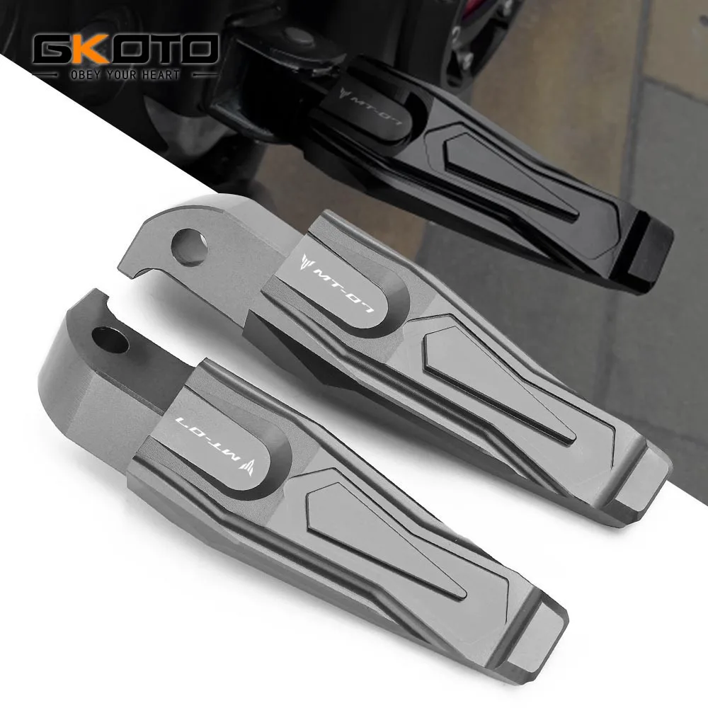 

For Yamaha MT07 MT-09 MT-07 MT09 2014-2022 CNC Footrests Rear Passenger Foot Pegs Motorcycle Accessories With Logo