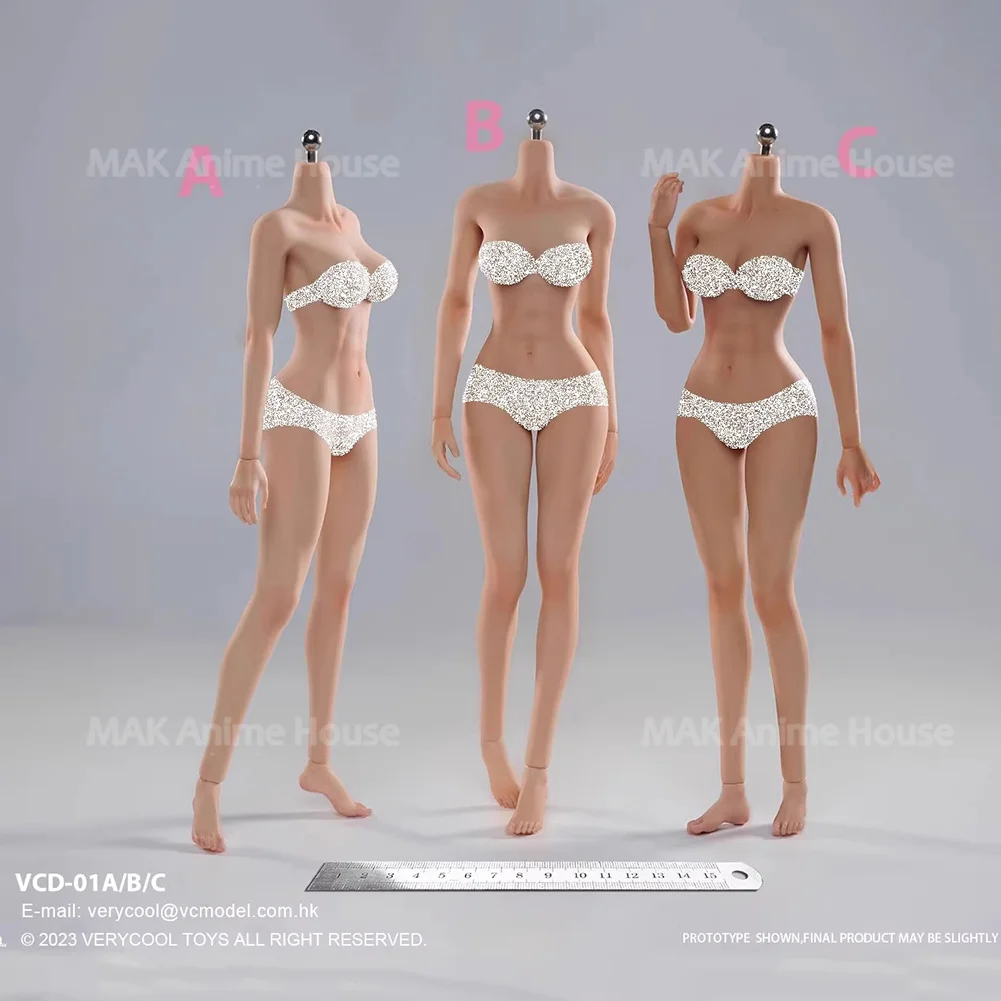 VERYCOOL VCD-01 VCD-02 1/6 Medium Chest Female Seamless Makeup Silicone Body 12''Action Figure Movable Body Doll