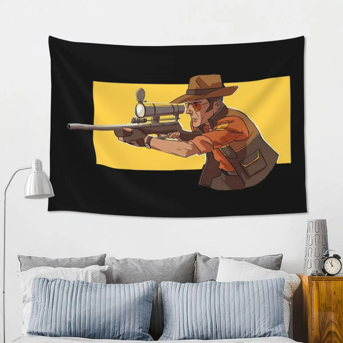 Professional Team Fortress Tapestry Hippie Wall Hanging Aesthetic Home Decor Tapestries for Living Room Bedroom Dorm Room