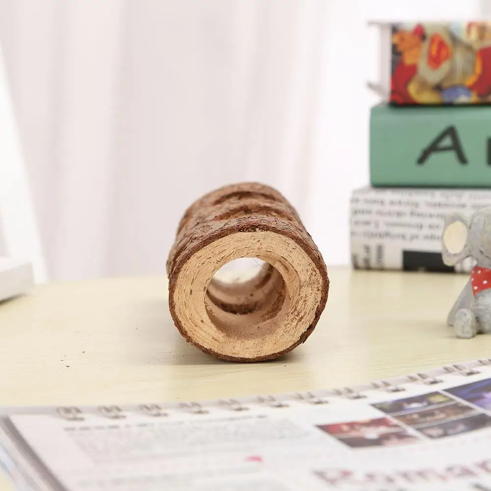 อุโมงค์ไม้ธรรมชาติสำหรับหนูแฮมสเตอร์อุปกรณ์เสริมสำหรับสุนัขแมวในบ้านทนทานต่อการกัด