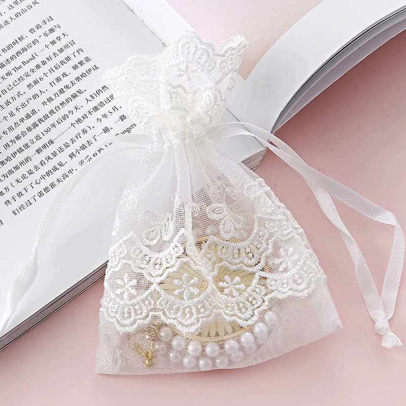 New Creative Mesh Gift Bag with Lace for Stylish Storage and Packaging with Lace Closure for Jewelry Gift Soap Collection