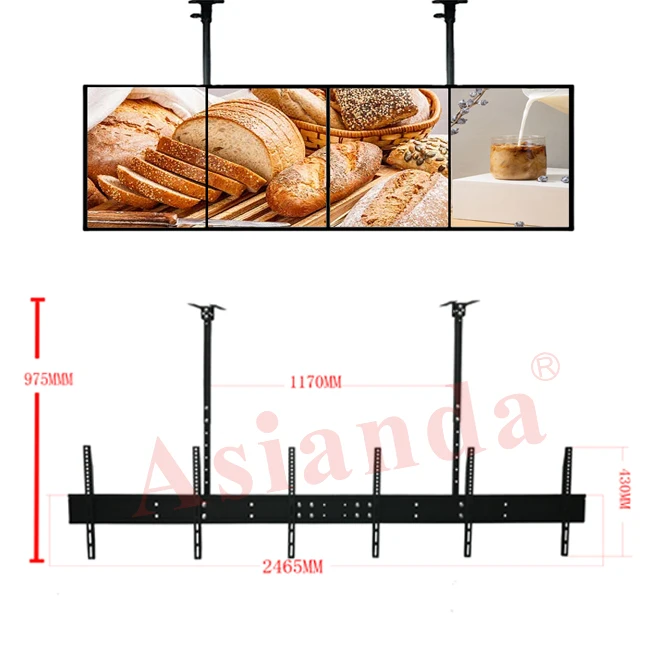 4k high-definition desktop menu digital display screen restaurant hanging digital menu board display LCD digital menu board