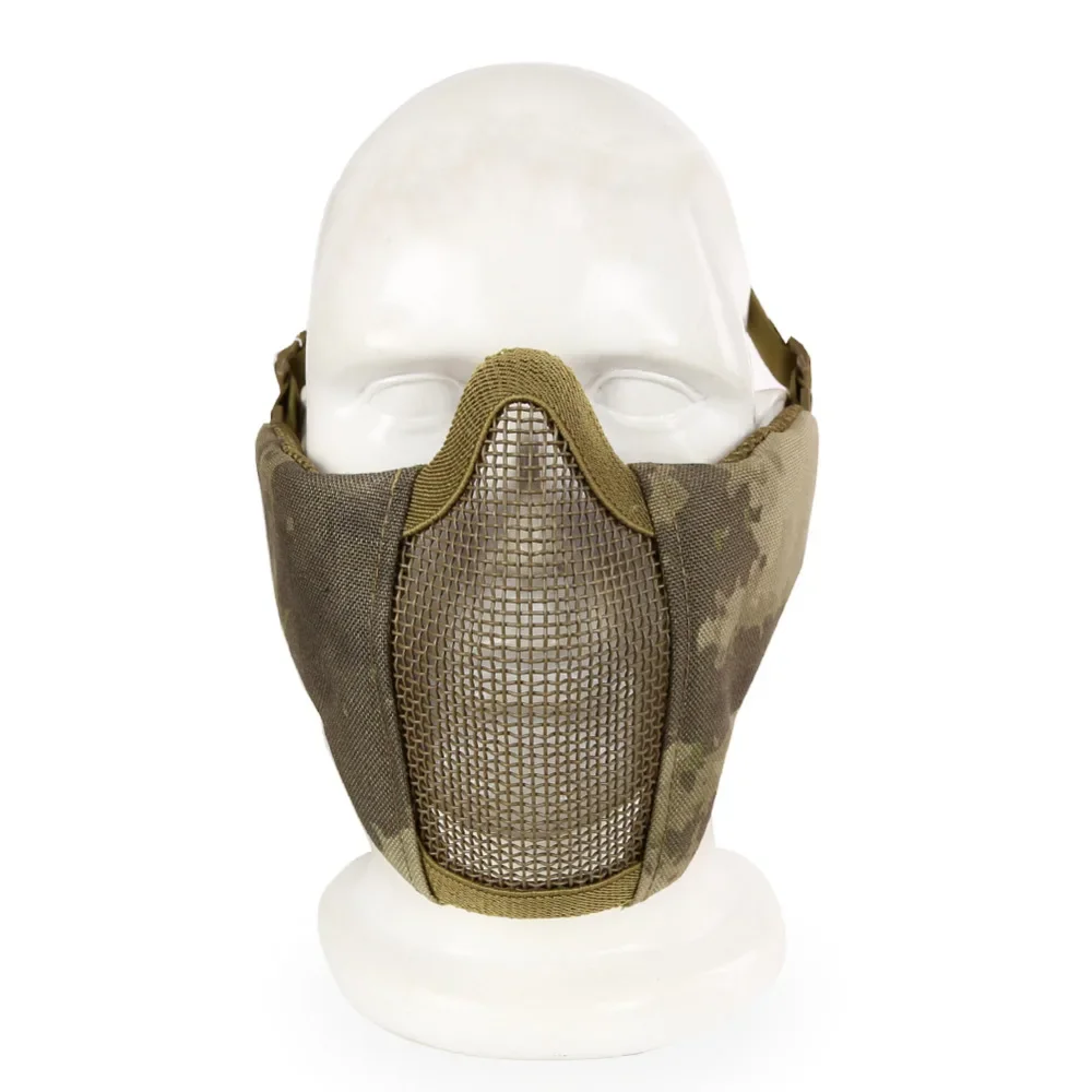 WoSporT Tactical Airsoft Steel Mesh Half Mask for CS Paintball Hunting Outdoor Bicycle Riding