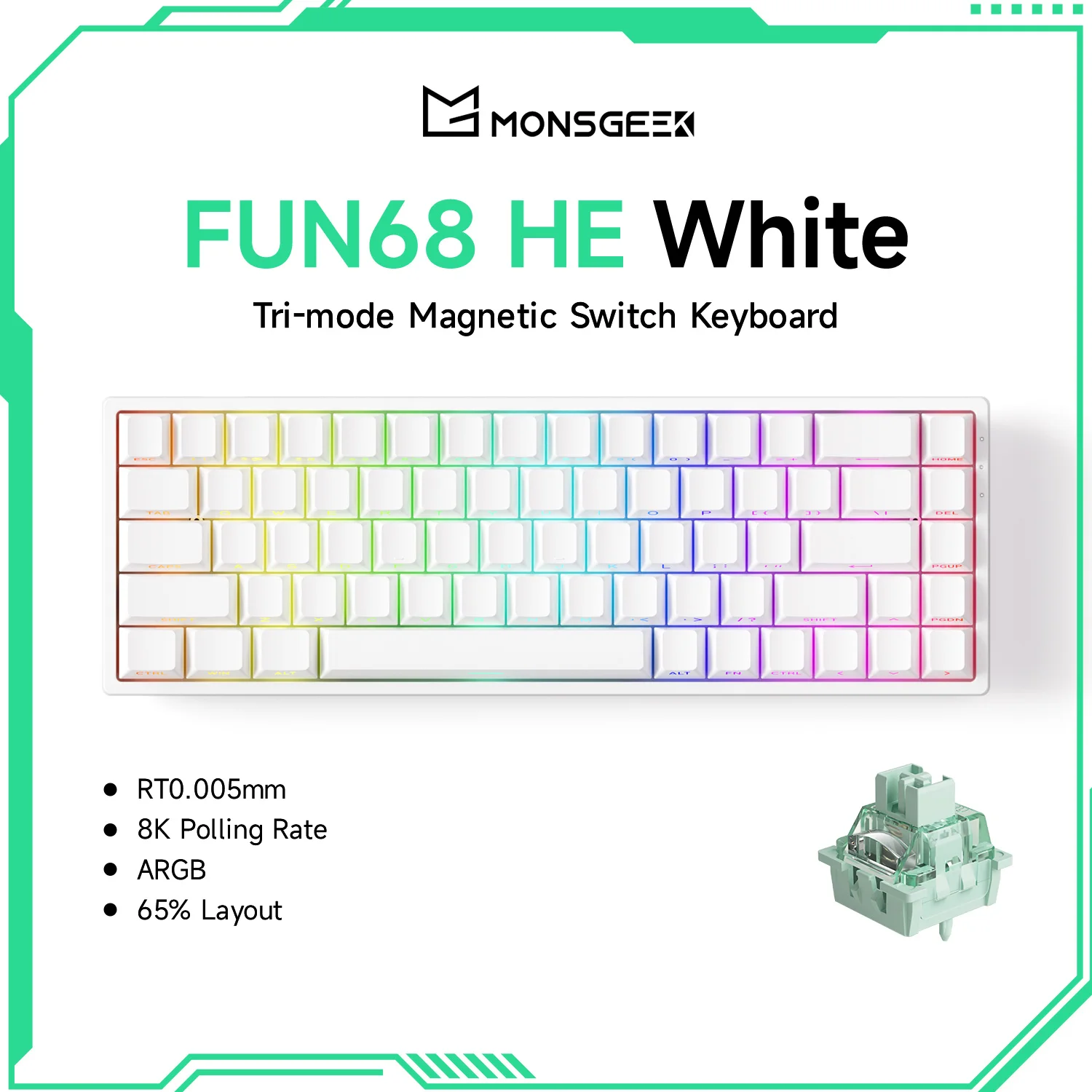 mono♡ Akko MonsGeek FUN68 HE Magnetic Keyboard 65% Rapid Trigger 0.005mm