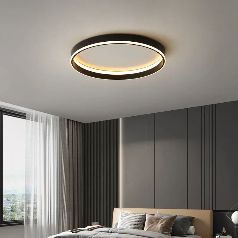 Imagem -04 - Nordic Minimalista Rodada Led Lâmpada do Teto Lustre Quarto Loft Varanda Track Light Home Decor Luminárias de Interior