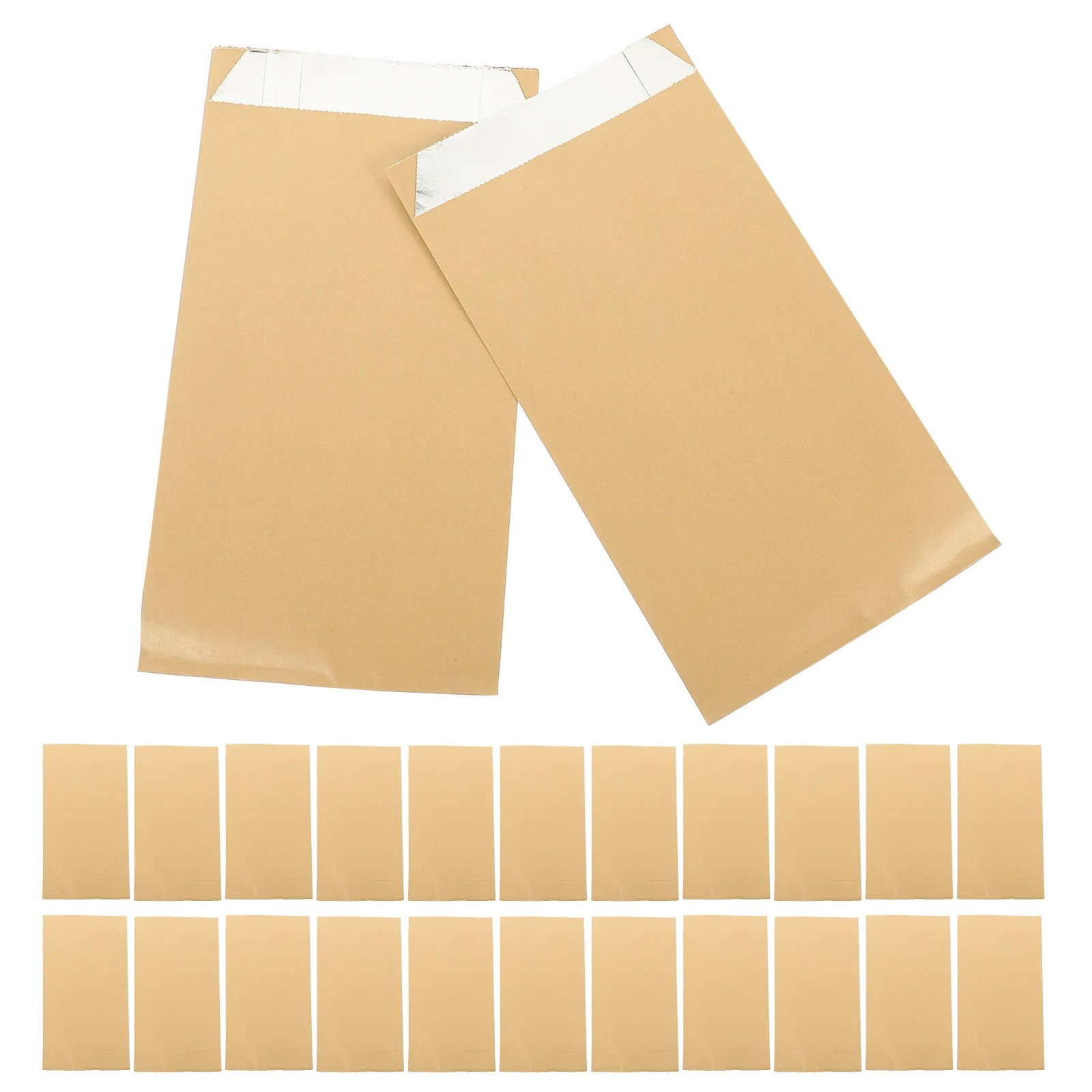 

100pcs Foil Bags Food Wrapping Greaseproof Disposable Takeaway Paper Bags Oil Proof Snack Packaging Chicken Home Picnic