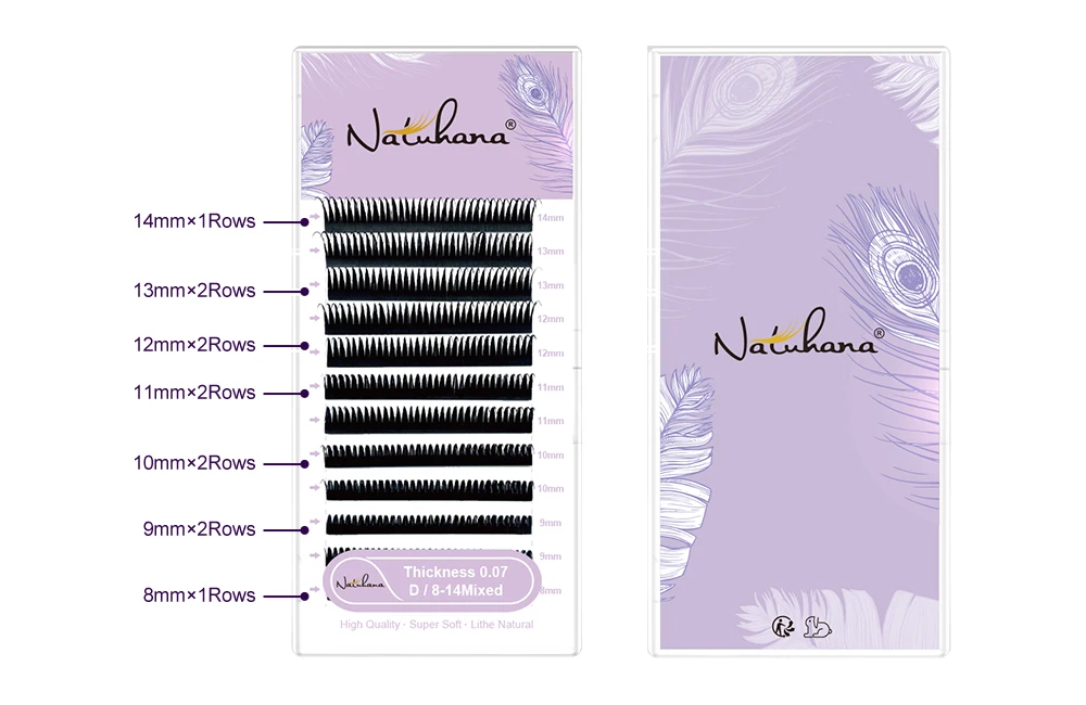 NATUHANA Braun Schwarz Nasswimpernverlängerung 0,07 mm Spikes Wimpern Manga Wispy Cosplay Typ Wimpern Flauschige Wimpern – Detail 3