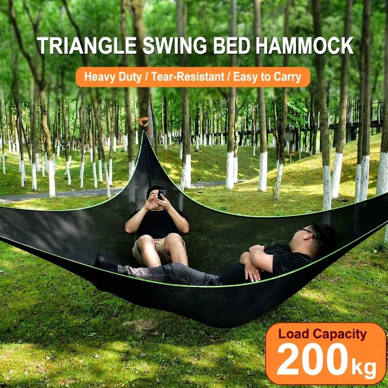 Widened Durable Triangular Hammock with Super‑strong Load‑bearing Capacity Spacious Hanging Bed for Adult Family Trips Reliable