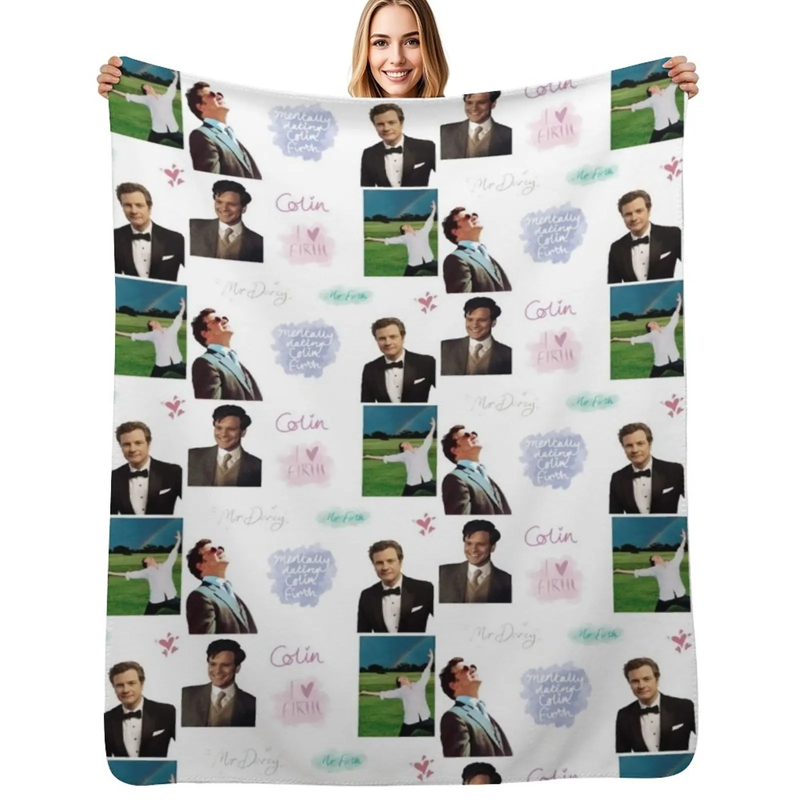 Colin Firth Set 2 Throw Blanket Hairy Luxury St Softest Plush Decorative Beds Soft Beds Blankets