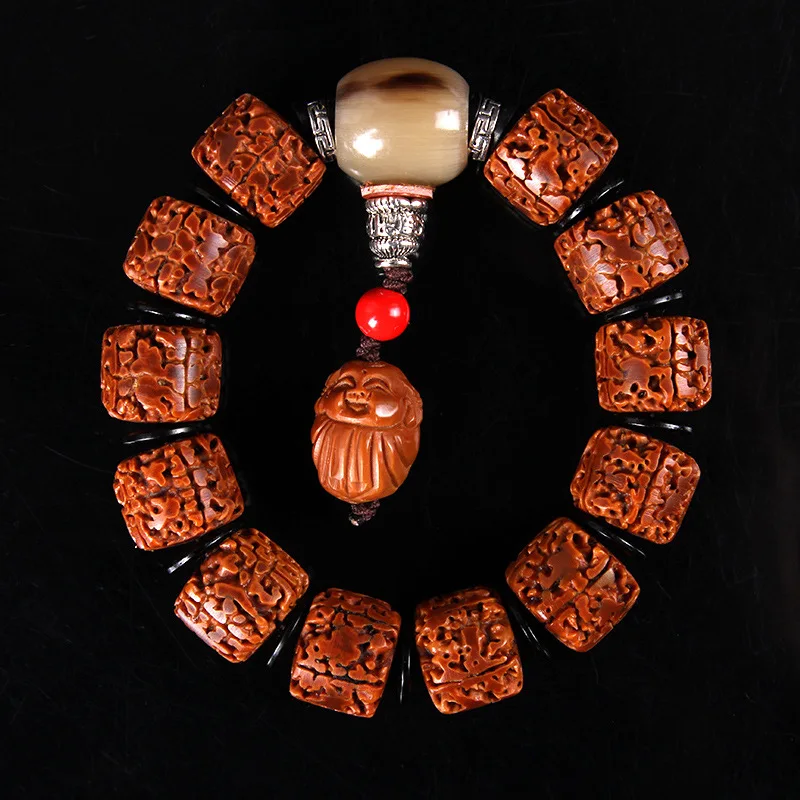 Natural King Kong Tibetan Style 5 Five Faces Shameless Rudraksha Single Circle Prayer Beads Bracelet