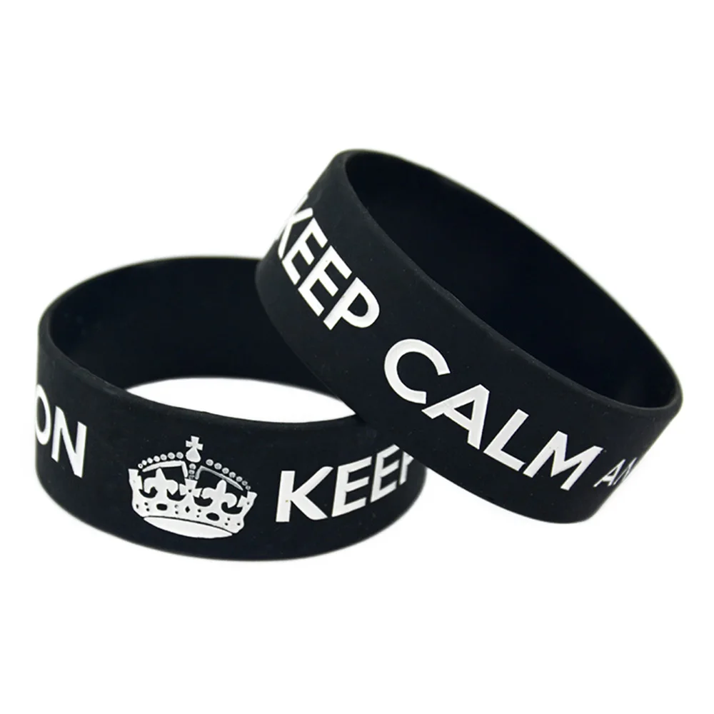 25 Stück, 2,5 cm breit, „Keep Calm And Carry On“-Silikonarmband, inspirierendes Armband, Unisex, tägliches Gummi-Handschmuckstück – Detail 6