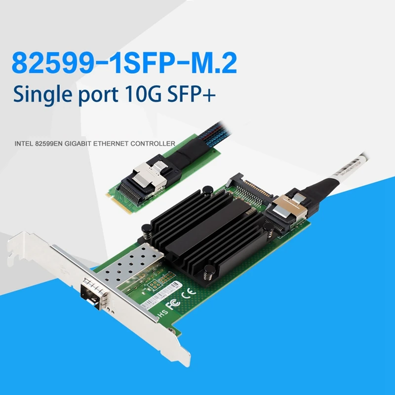 82599-1SFP+M.2 10G For  82599 EN Chip Single Port Ethernet Network Adapter X520-DA1,Excluding 10G Fiber Optic Modul Durable