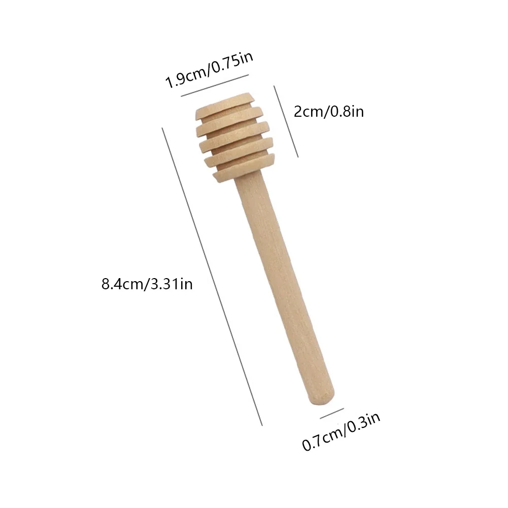 60-1PCS Wooden Honey Dipper Stick Honey Stirrers Small Honey Spoon Sticks Long Handle Honey Spoon Dispense Drizzle Honey