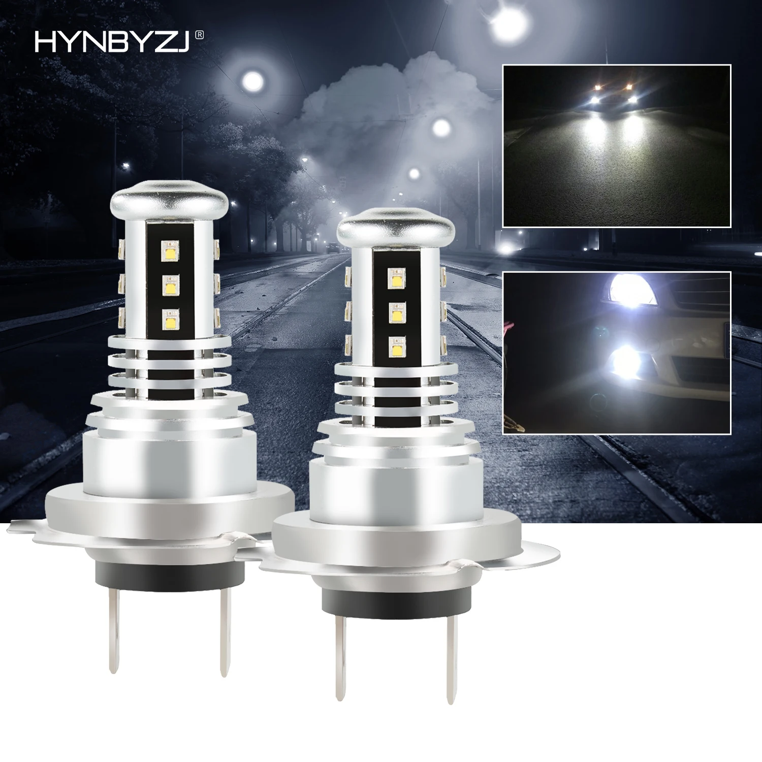 2Pcs LED Bulb H7 H8 H11 9005 HB3 9006 HB4 Led Lamp Super Bright Car Fog Lights 12V 24V 5500K White Day Driving Running Light